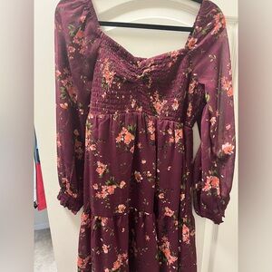 smocked floral dress